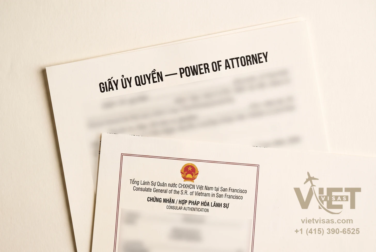 Giấy ủy quyền Việt Nam tại Mỹ (tài sản & cá nhân)